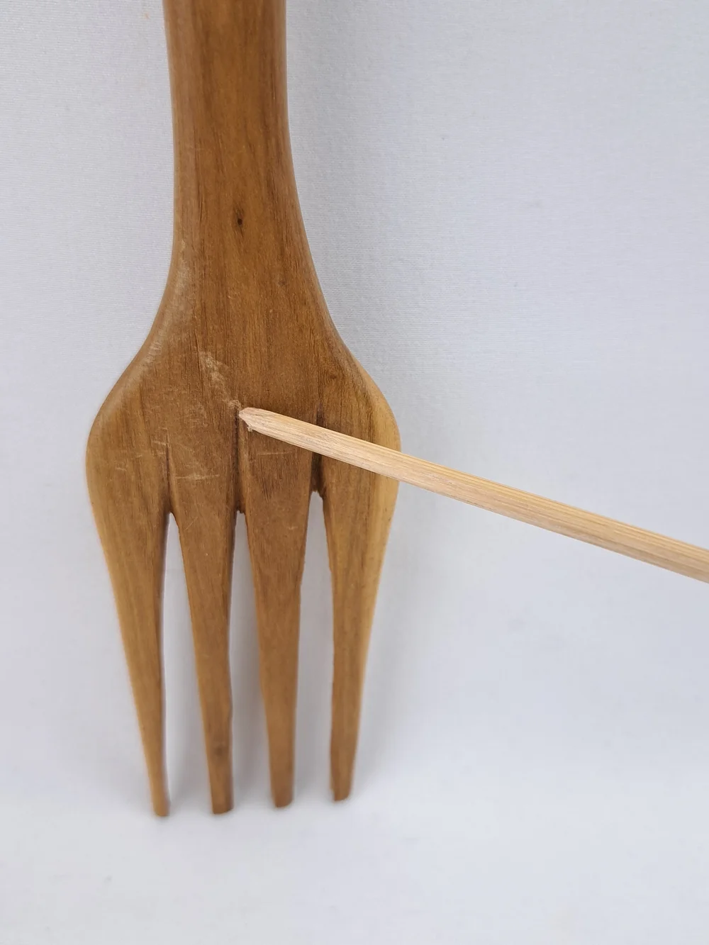 Hand-Carved Wooden Salad Servers Set - Natural Brown